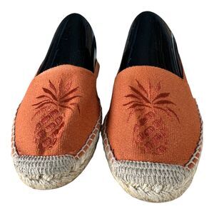 Tommy Bahama Pineapple Orange Espadrille Slip On Shoes Women's Size 8